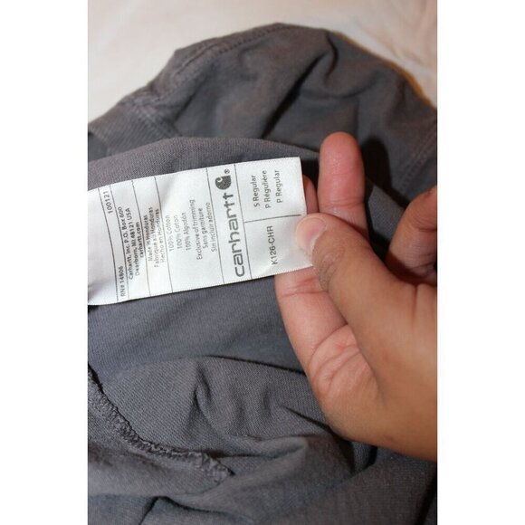 Carhartt Mens Gray Long Sleeve Pocket T-Shirt Size S 100% Cotton Casual Wear - Picture 8 of 9